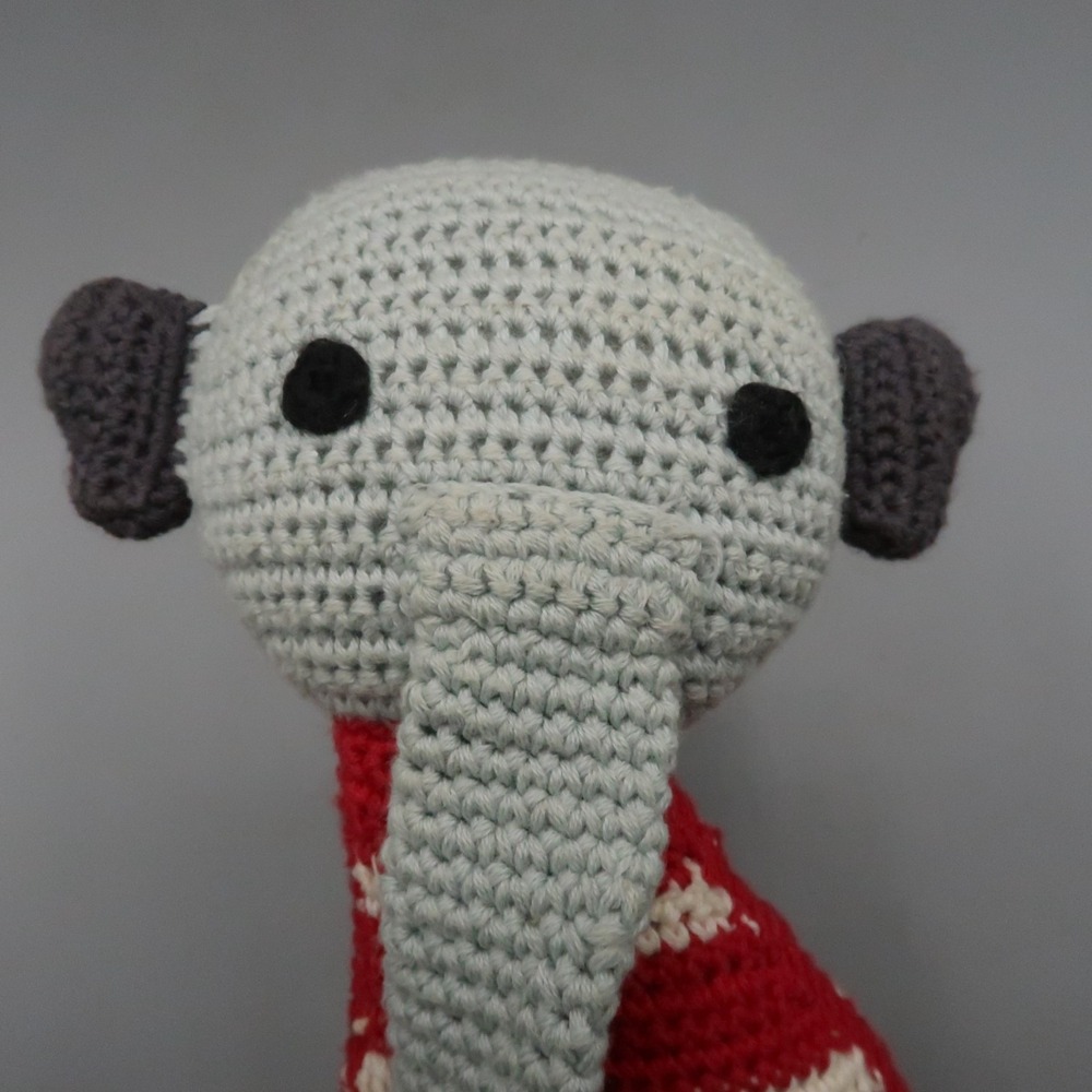 Franck and Fischer‎ Gaia Elephant Red and White Stripes Stuffed Animal